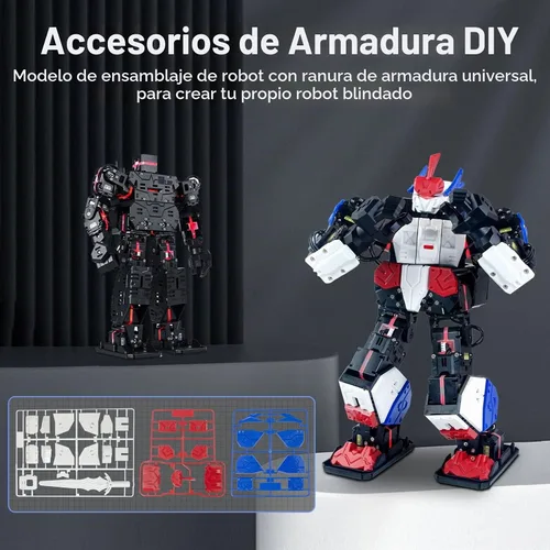 Vista 3 de Robot humanoide, boxeo inteligente, fútbol, robot bailarín, gráfico programable con teléfono y aplicación de PC con Windows, robótico RC blindado