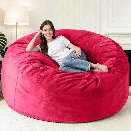 Vista 68 de Silla Puf de 2 Pies con Funda de Terciopelo Ultra Suave Sofá Puf con Espuma con Memoria Sillas Puf de Tamaño Grande Sofá Perezoso para Dormitorio