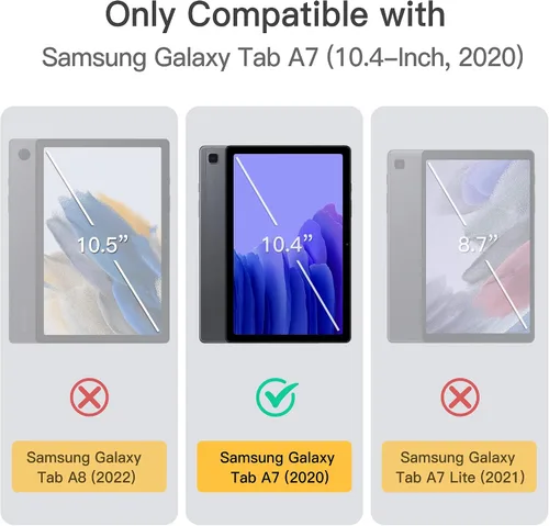 Vista 2 de JETech Funda para Samsung Galaxy Tab A7 de 10.4 pulgadas 2020 (SM-T500/T505/T507), no para Tab A7 Lite, funda protectora delgada para tablet, visión