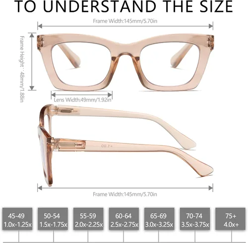 Vista 6 de Lentes de lectura elegantes para mujer con bloqueo de luz azul y bisagra de resorte
