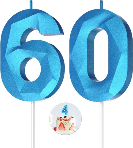 Vista 80 de Velas de cumpleaños con números (0 velas negras), forma de diamante 3D, decoración de pastel de feliz cumpleaños para niños y hombres, cumpleaños