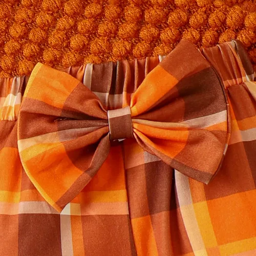 Vista 5 de Xiaodriceee Conjunto de mameluco de manga larga para bebé recién nacida, conjunto de pantalones de campana de pavo para otoño e invierno