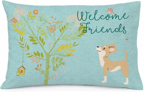 Vista 89 de Caroline's Treasures BB7625PILLOWCASE - Funda de almohada decorativa de tela con texto en inglés "Welcome Friends" Airedale Terrier estándar