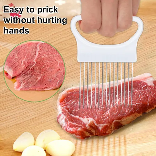 Vista 4 de 2 soportes de cebolla Ruooson para rebanar, puntas de acero inoxidable, cortador de verduras, peine, peine, peine, cortador de verduras, ablandador