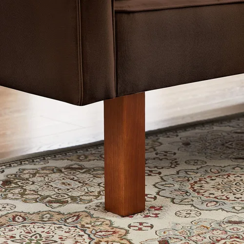 Vista 8 de Sofá cama de tela moderna, sofá cama convertible con 2 almohadas y reposabrazos, sofá reclinable plegable de 75 pulgadas con patas de madera maciza