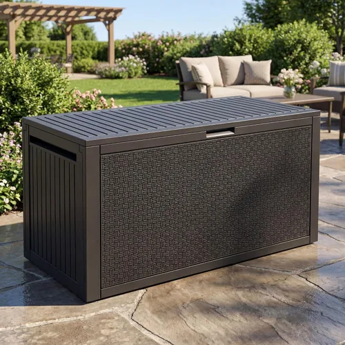 Vista 17 de [Usado] YITAHOME Caja de cubierta para exteriores de 35 galones, caja de almacenamiento impermeable con cerradura, contenedor de almacenamiento