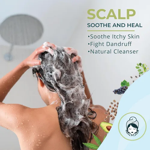 Vista 5 de Zatural Kit de champú y acondicionador Natural Neem, calmante y curativo para la nutrición y reparación sensativa del cuero cabelludo y el cabello