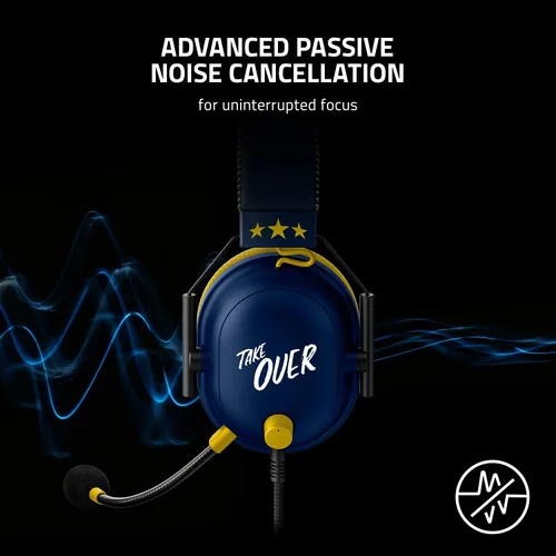 Vista 4 de Razer BlackShark V2 Auriculares para juegos sonido envolvente espacial THX 7.1, controladores de 1.97 pulgadas, micrófono desmontable, computadora