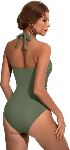 Vista 53 de SUUKSESS Traje de baño sexy de una pieza con volantes y control de abdomen para mujer
