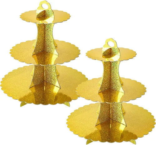 Vista 20 de Soleebee Soporte para Cupcakes de 3 Niveles, Torre de Cupcakes de Cartón, Torre de Soporte para Pasteles de Postre para Decoración de Cumpleaños