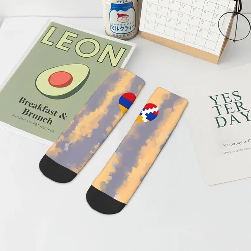 Vista 8 de Love Artsakh Flag Heart Ankle Socks Winter Low Cut Sports Warm Comfort Breathable Casual Socks For Mens And Womens 1