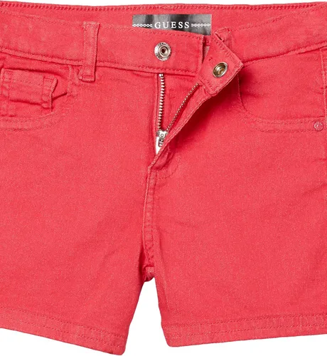 Vista 4 de GUESS Pantalón corto de mezclilla elástico con 5 bolsillos para niña