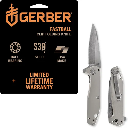 Vista 11 de Gerber Gear Fastball - Cuchillo plegable delgado y ligero con liberación de bloqueo, cuchillo de bolsillo con clip de 3 posiciones, equipo EDC, 3