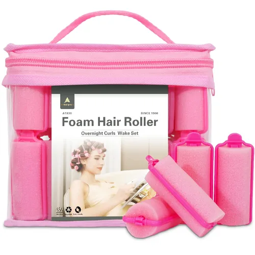 Vista 10 de 60 Piezas Rodillos de Espuma para Cabello - Rizadores Suaves para Dormir para Peinado del Cabello (0.59 pulgadas, Rosa)