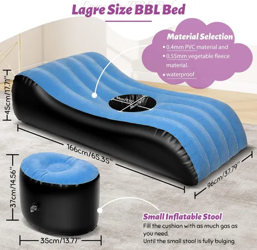 Vista 2 de Cama BBL después de la cirugía para dormir con agujero, BBL B-ed con Azul