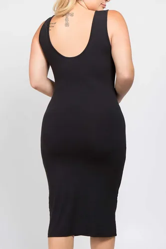 Vista 7 de ICONOFLASH Vestido sin mangas con cuello redondo ajustado para mujer con opciones de talla grande