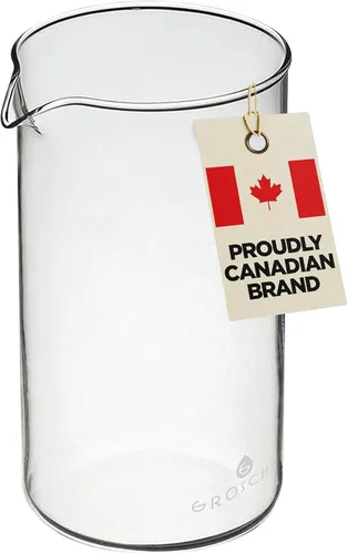Vista 7 de GROSCHE Vaso universal de vidrio de repuesto para prensa francesa, jarra de vidrio de borosilicato 3.3 para café y té, resistente al calor, se
