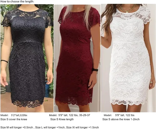 Vista 3 de ODCOCD Women's Lace DressCocktail Party DressWedding Guest & Bridesmaid Dresses