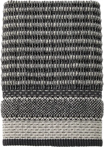 Vista 12 de SKL Home Amherst Medallion - Toalla de baño 100 % algodón, 600 GSM, suave y absorbente, reversible jacquard, negro