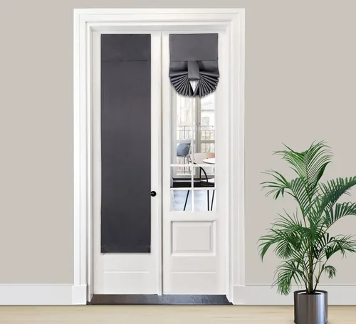 Vista 58 de PI Cortina Opaca para Puerta, Sombra de Privacidad que se Ata con Aislamiento Térmico, Cortina de Puerta Pequeña para Aula/Puerta Corredera/Puerta