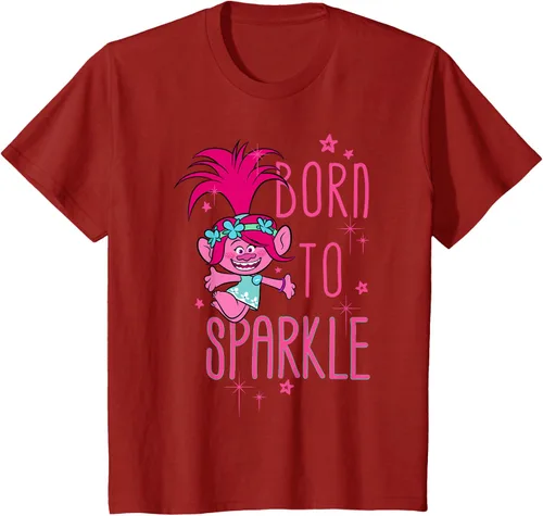 Vista 74 de DreamWorks Trolls Camiseta Born to Sparkle Negro