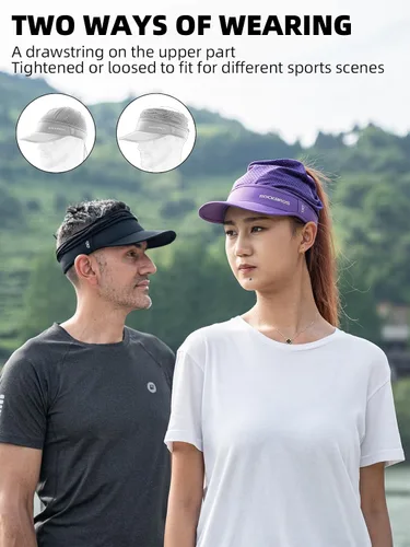 Vista 3 de ROCKBROS Gorra de ciclismo para hombres y mujeres, con visera elástica, para correr, con ala suave, secado rápido, no estructurada