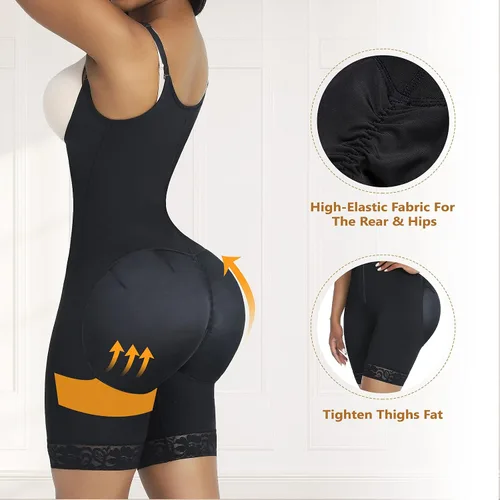 Vista 5 de FeelinGirl Fajas moldeadoras para mujer con control de abdomen, faja colombiana para mujer, con cremallera, busto abierto, entrenamiento de cintura