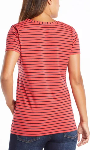 Vista 3 de Nautica Camiseta de algodón elástico súper suave con cuello en V para mujer