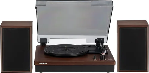 Vista 2 de Sharp RP-TT70 Tocadiscos de vinilo: Tocadiscos Bluetooth dual de 3 velocidades de 12 pulgadas con altavoces estéreo