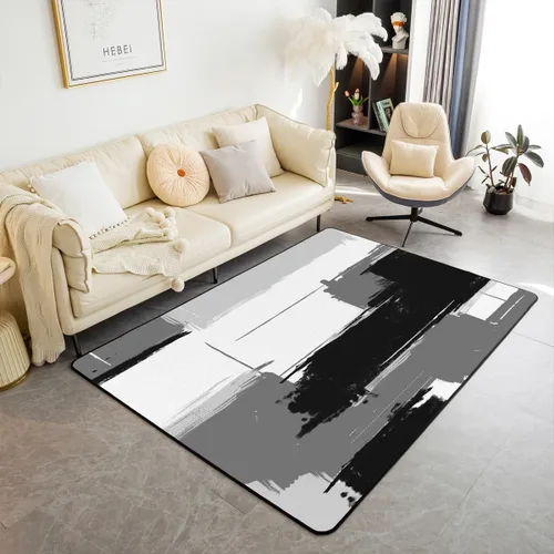 Vista 17 de Feelyou Tapete de interior de arte abstracto para niños y niñas, alfombra geométrica de 3 x 5 pulgadas, ultra suave, retro, circular, geométrica