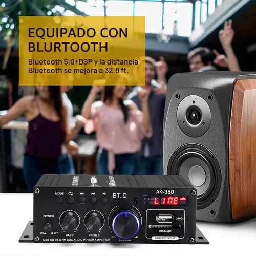 Vista 5 de AK-380 Bluetooth 5.0 Amplificador de audio para el hogar del coche Bar