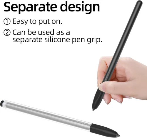Vista 5 de Compatible con Samsung Galaxy Tab S6 Lite S Pen, funda antideslizante de silicona translúcida para Galaxy Tab S6 Lite S Pen (negro)