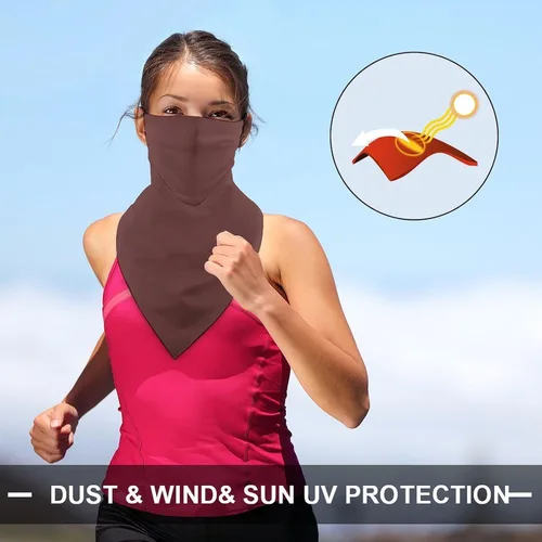 Vista 5 de Bufanda triangular reutilizable con cinta elástica para las orejas, protección solar UV