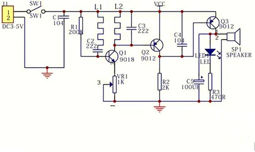 Vista 3 de Kit de práctica de soldadura de circuito de detección de metales, tablero electrónico de aprendizaje de sensor de metal para proyectos STEM DIY