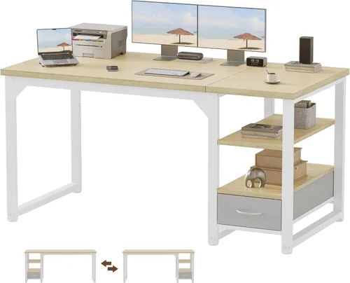 Vista 75 de Mericonia Escritorio para computadora, escritorio de juegos para espacios pequeños, mesa de estilo moderno y simple para oficina en casa, mesa