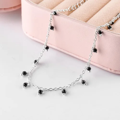 Vista 70 de Yanara Tobilleras de piedras preciosas para mujer, piedra natal natural, chapada en plata, joyería hecha a mano en 8.5 + 1.5 pulgadas, cristales