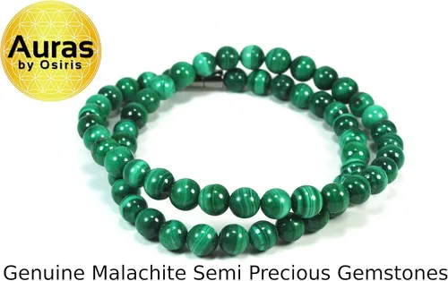 Vista 3 de Collar de cristal de malaquita para hombres y mujeres, joyería de malaquita con piedras preciosas auténticas, hecha a mano por el maestro chamán