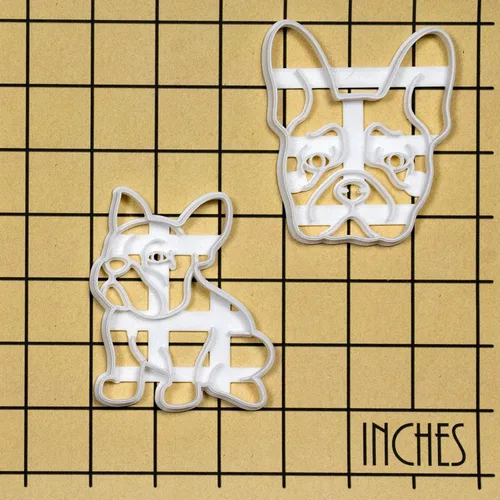 Vista 9 de Juego de 2 cortadores de galletas Bulldog Francés (Diseños: Cuerpo y Cara), 2 piezas - Bakerlogy