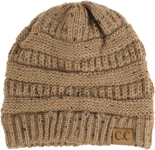 Vista 19 de CC Classic Winter Fall Trendy Chunky Stretchy Cable Knit Beanie Hat 2 tonos púrpura/azul marino