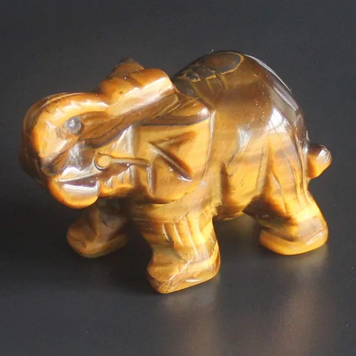 Vista 8 de Figura de elefante de cristal tallada a mano de 1.5 pulgadas para decoración del hogar (cuarzo blanco)