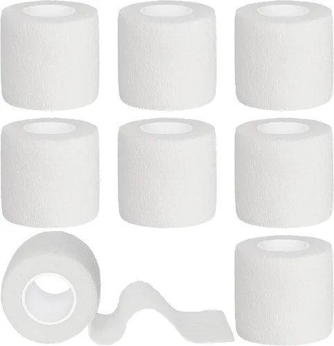Vista 7 de Tindobewan Envoltura de vendaje autoadhesiva, 1 pulgada, 8 rollos, color negro Vendaje cohesivo transpirable Vet Tape Vendaje adhesivo elástico
