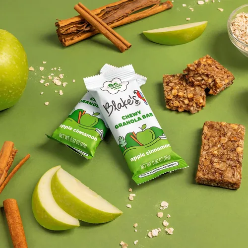 Vista 7 de Blake’s Seed Based, Barras de granola masticables — Manzana y canela (24 unidades), veganas, sin gluten, sin nueces y sin lácteos; snack saludable