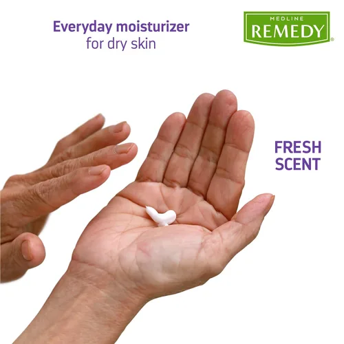 Vista 3 de Medline Remedy Essentials Loción corporal hidratante (botella de 8 onzas), 12 unidades, aroma fresco, hidratante, no grasa, para piel seca