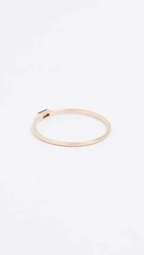 Vista 4 de Zoe Chicco Anillo apilable de baguette de diamante negro de 14 quilates para mujer, Metal, Diamante