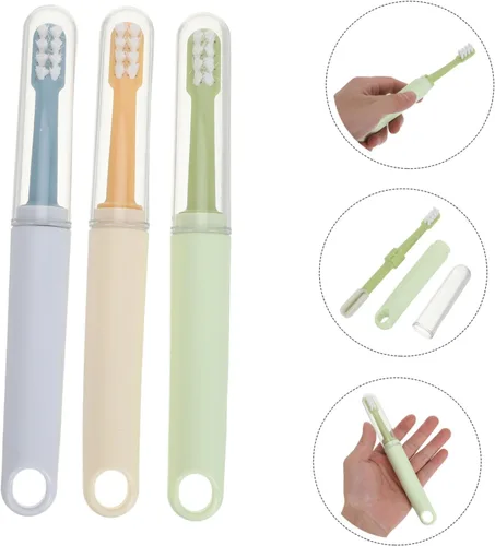 Vista 8 de SHINEOFI 3pcs Double Headed PET Toothbrush Set for Cats and Dogs
