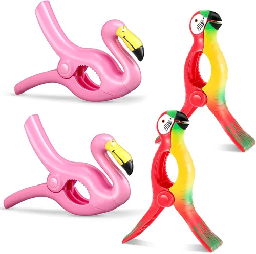 Vista 10 de Waydress 4 clips para toallas de playa, tamaño gigante, resistentes al viento, para sillas de playa, crucero, patio, piscina o pinzas de sujeción