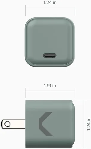 Vista 2 de CLEMM Core 35W Adaptador de corriente de carga rápida para iPhone 17/16/15/14/13/12/11/X, Galaxy S24 Ultra/S23 y más - GaN, PD 3.0, PPS, USB-C × 1