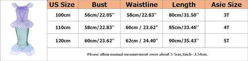 Vista 6 de Rauoawby Mermaid Dress for Little Girls Princess Costume Kids Halloween Birthday Party Outfit with Accessories