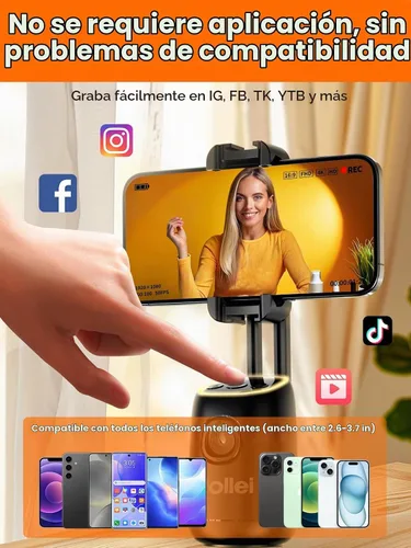 Vista 4 de Rollei Trípode de seguimiento facial automático, soporte de teléfono