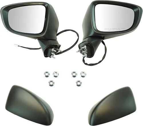 Vista 210 de TRQ Conjunto de 2 piezas de espejo lateral para conductor y pasajero, ajuste eléctrico, sin calefacción, sin memoria, color negro, compatible